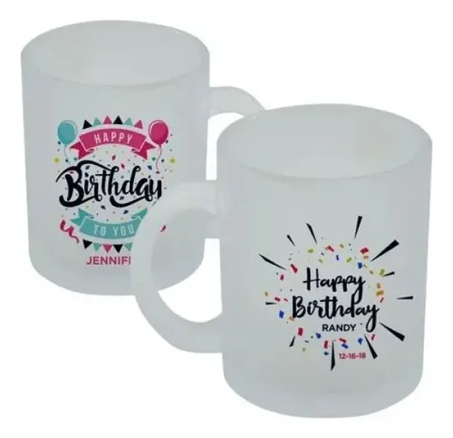 Taza vidrio esmerilado