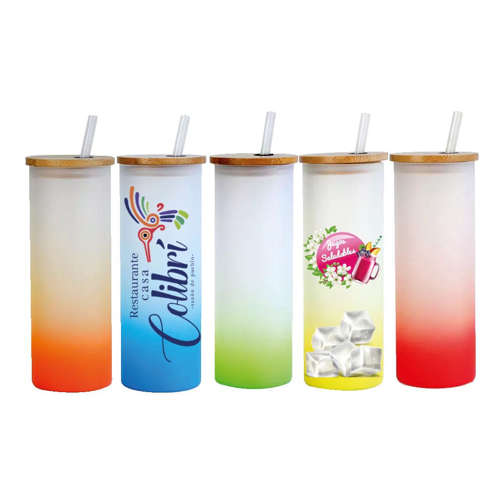 Vaso esmerilado con sorbito